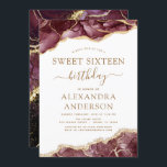 Agate Sweet 16 Birthday Burgundy Guld bjudande Inbjudningar<br><div class="desc">Agate Geode Burgundy and Gold Foil Födelsedagsfest inbjudan - innehåller ett modernt vackert skript och ett elegant för den speciella Sweet sixteen (16:e) födelsedagsfirande.</div>