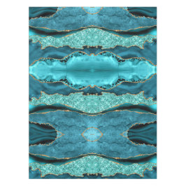 Agate Teal Blue Guld Aqua Turquise Tablecloth