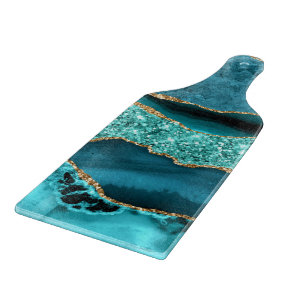 Agate Teal Blue Guld Glitter Marble Aqua Turcos