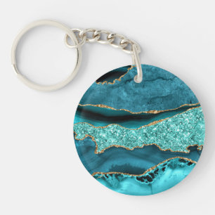 Agate Teal Blue Guld Glitter Marble Aqua Turcos