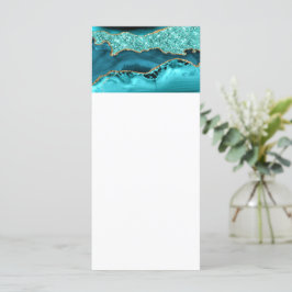 Agate Teal Blue Guld Glitter Marble Aqua Turcos Meny