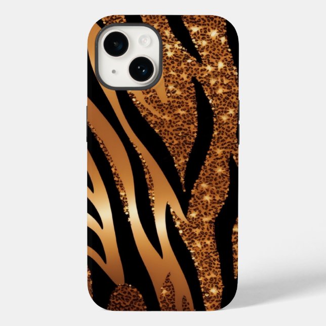 Agate Tiger Blue Glitter iPhone Mate Tuff Fodral (Baksida)