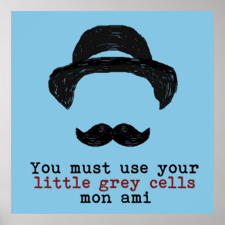 Agatha Christie Hercule Poirot Little Grått Cells Poster