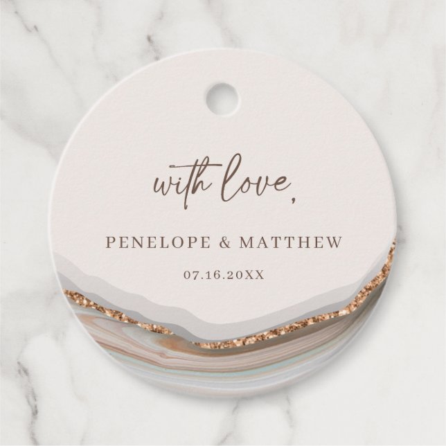 Agatsten Marmor Tack Gåvor Etiketter (Framsida)