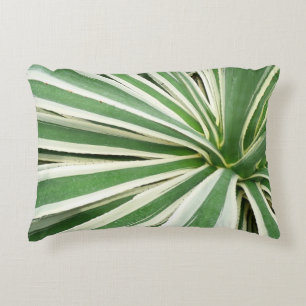 Agave Plant Grönt and White Stripe Prydnadskudde