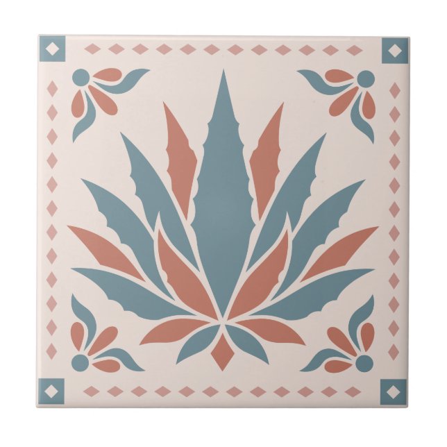 Agave - Southwest Folk Pattern Kakelplatta (Framsidan)