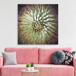 Agave Spikes Grön Fine Art Fyrkantig Canvastryck
