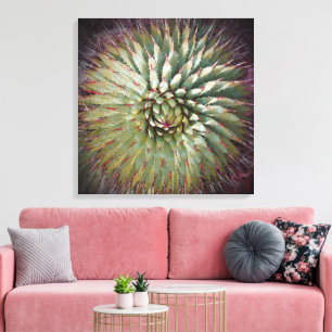 Agave Spikes Grön Fine Art Fyrkantig Canvastryck