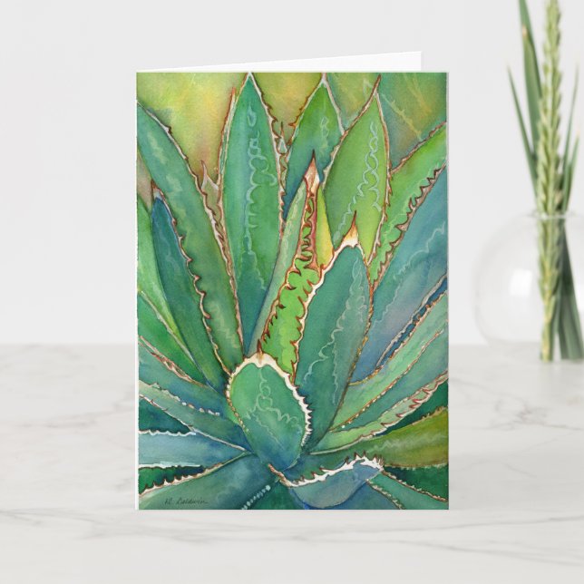 Agave Vattencolor notecard Kort (Framsida)