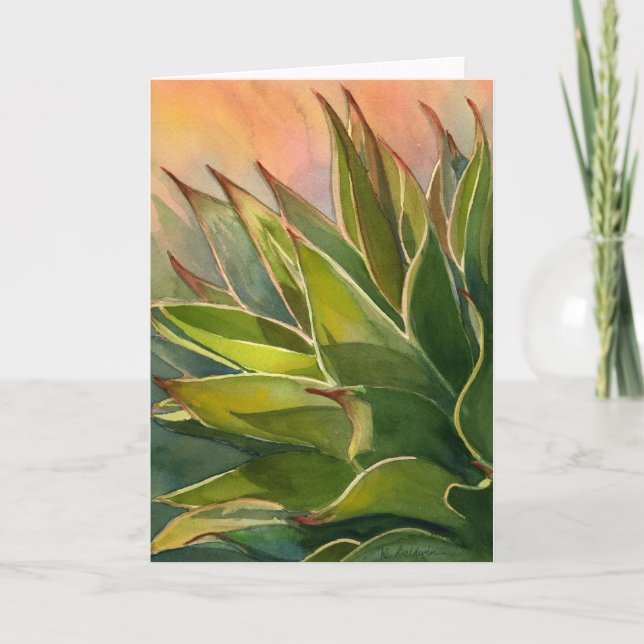 Agave Vattencolor notecard Kort (Framsida)