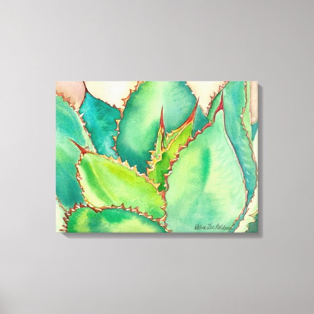 Agave Watercolor av Debra Lee Baldwin Canvastryck (Framsida)
