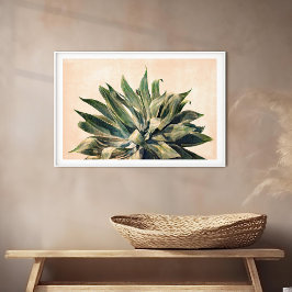 Agave Watercolor Painting Southwest Sage Grönt Fototryck
