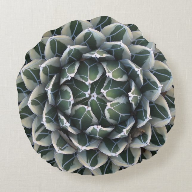 Agaverundadekorativ kudde, bomull (16") rund kudde (Baksidan)