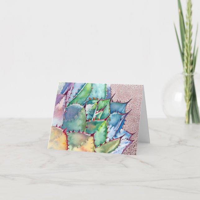 Agavevattenfärgkort av Debra Lee Baldwin Kort (Framsida)