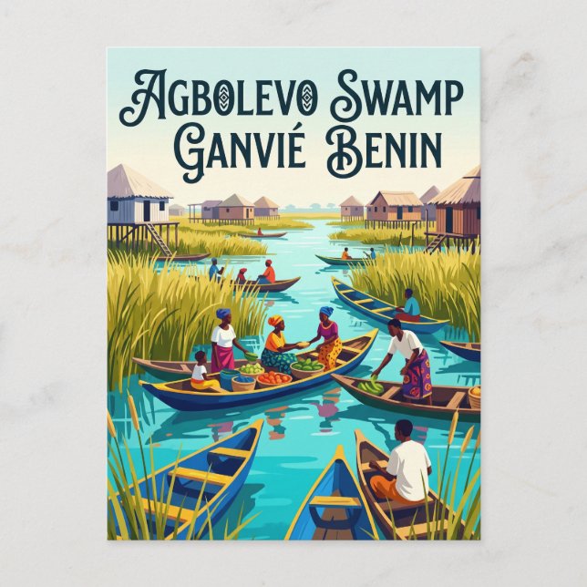 Agbolevo träsk Benin Vykort (Framsida)
