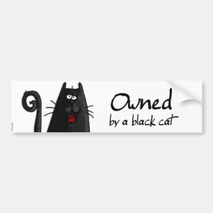 ägd svart katt bildekal