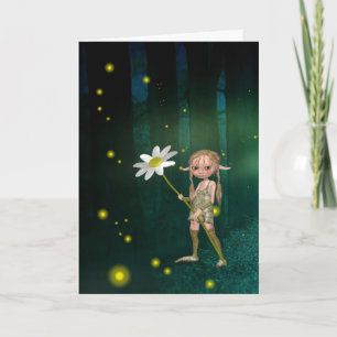 AGE 6 FIREFLIES & ELF GIRL FÖDELSEDAGSKORT KORT