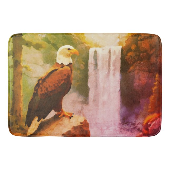 Aged oil pastel of Bald Eagle Badrumsmatta (Framsidan)