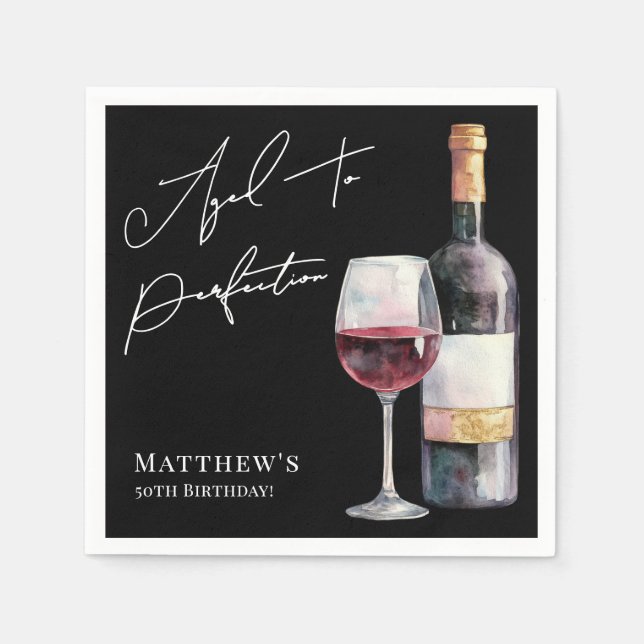 Aged To Perfection Birthday Party Pappersservett (Framsidan)