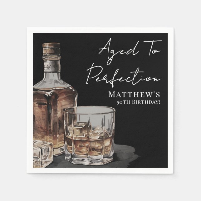 Aged To Perfection Birthday Party Pappersservett (Framsidan)