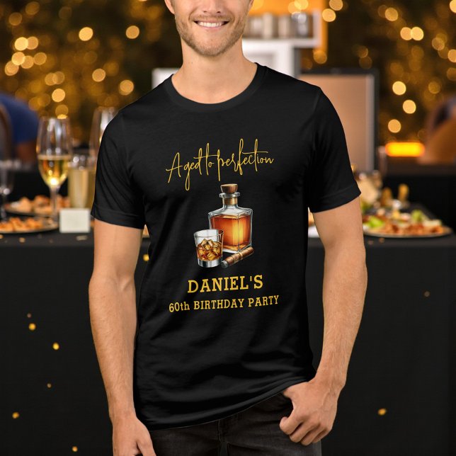 Aged to Perfection Cigar Whiskey 60th Birthday T Shirt (Skapare uppladdad)