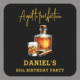 Aged to Perfection Cigar Whiskey 60th Birthday Underlägg Papper Kvadrat