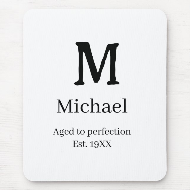Aged to perfection est. 19XX monogram name letter  Musmatta (Framsidan)