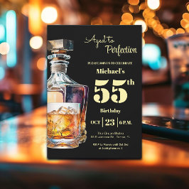 Aged to Perfection Men 55th Whiskey Birthday  Inbjudningar