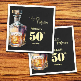 Aged to Perfection Men's 50th Whiskey Birthday Pappersservett