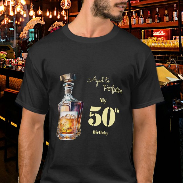 Aged to Perfection Men's 50th Whiskey Birthday  T Shirt (Skapare uppladdad)
