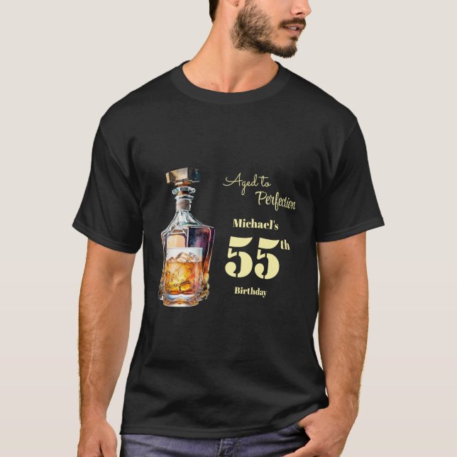 Aged to Perfection Men's 55th Guests Birthday  T Shirt (Framsida)