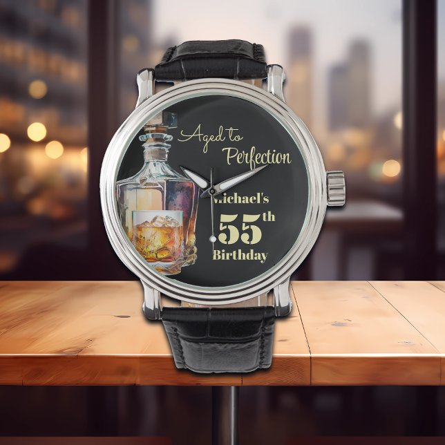 Aged to Perfection Men's 55th Whiskey Birthday  Armbandsur (Skapare uppladdad)