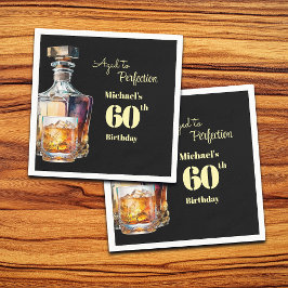 Aged to Perfection Men's 60th Whiskey Birthday Pappersservett