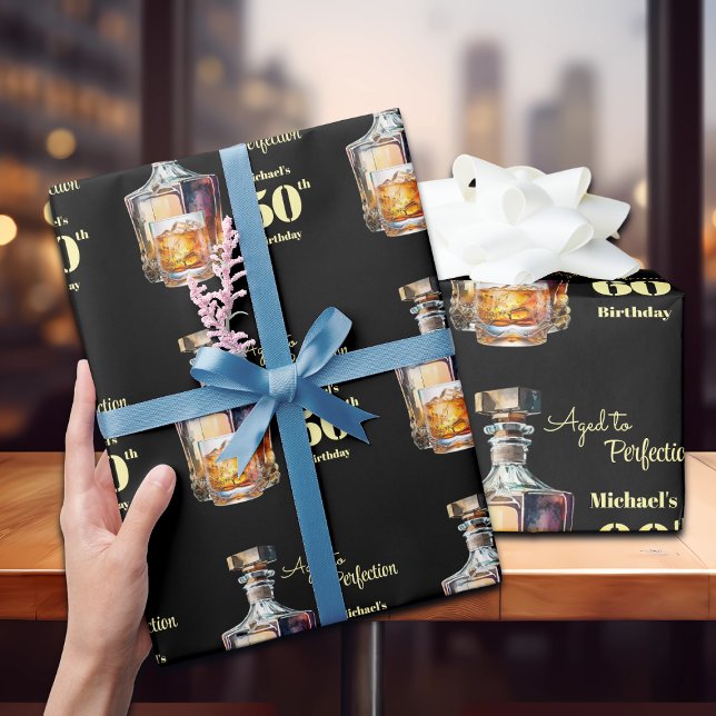 Aged to Perfection Men's 60th Whiskey Birthday  Presentpapper (Skapare uppladdad)
