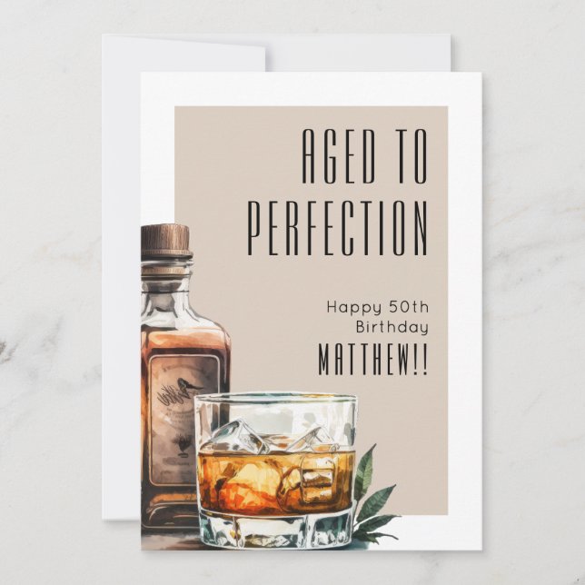 Aged To Perfection Men's Birthday Kort (Framsida)