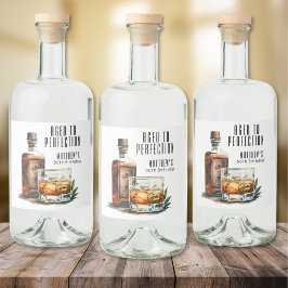 Aged To Perfection Men's Birthday Whiskey Spritflaskor Etikett