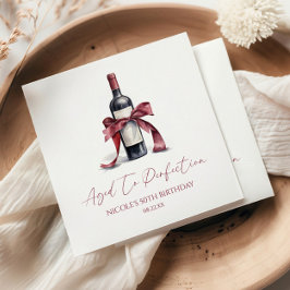 Aged To Perfection Red Wine Bow Birthday Party Pappersservett
