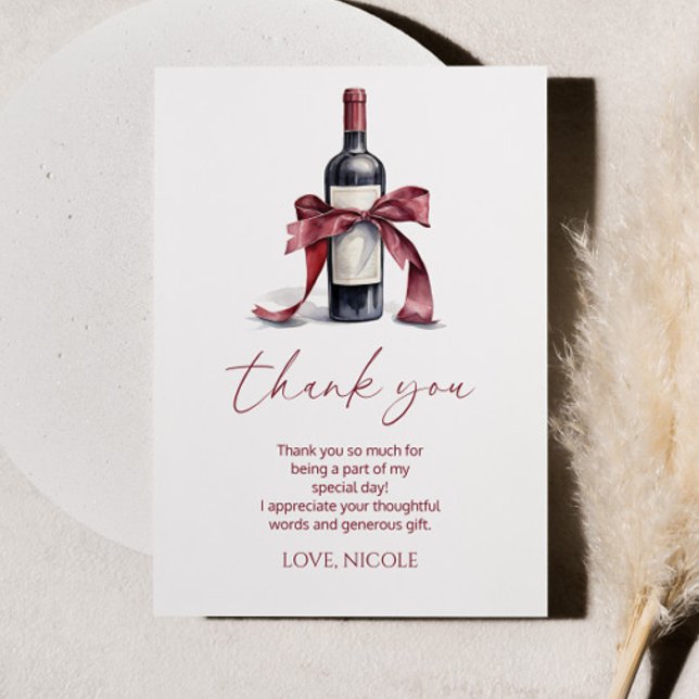 Aged To Perfection Red Wine Bow Birthday Party Tack Kort (Skapare uppladdad)