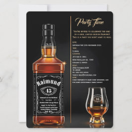 Aged to Perfection Whiskey Bottle Custom Birthday Inbjudningar