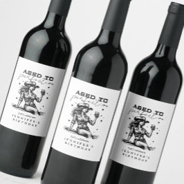 Aged to Perfection Whiskey Cowgirl Birthday Party  Vinflaska Etikett