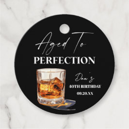 Aged To Perfection Whisky Glass Birthday Party Gåvor Etiketter