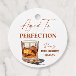 Aged To Perfection Whisky Glass Birthday Party Gåvor Etiketter