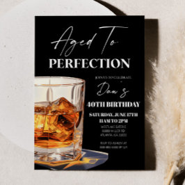 Aged To Perfection Whisky Glass Birthday Party Inbjudningar