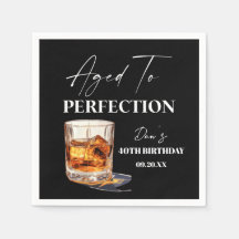 Aged To Perfection Whisky Glass Birthday Party