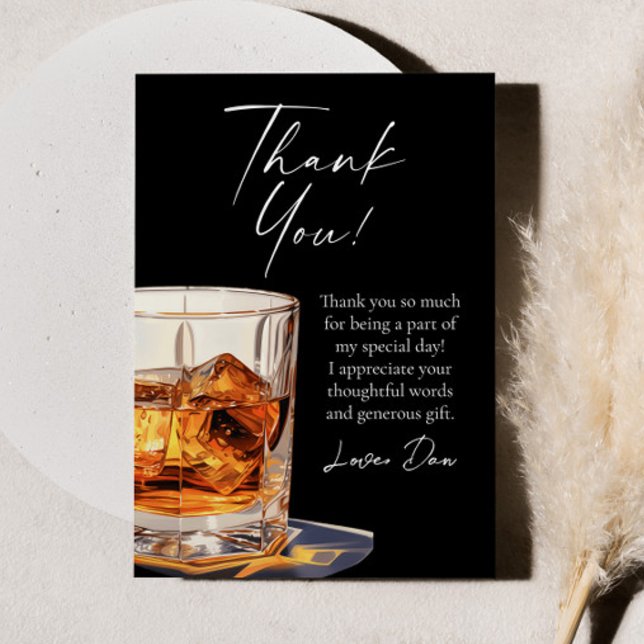 Aged To Perfection Whisky Glass Birthday Party Tack Kort (Skapare uppladdad)
