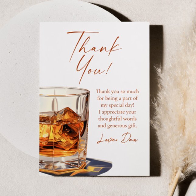 Aged To Perfection Whisky Glass Birthday Party Tack Kort (Skapare uppladdad)