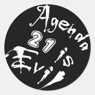 Agenda 21 Ondskan Runt Klistermärke