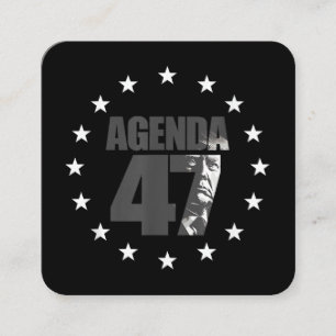 Agenda 47 Patriotisk Trumps återvalskampanj Des Fyrkantigt Visitkort