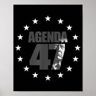 Agenda 47 Patriotisk Trumps återvalskampanj Des Poster