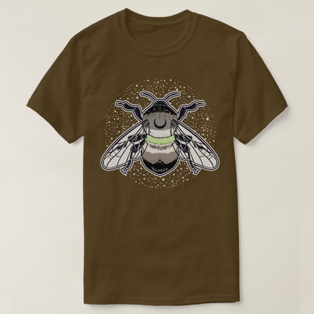 Agender Bee Proud HGBT-Pridet Flagga T Shirt (Design framsida)